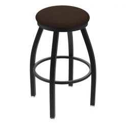 Holland Bar Stool Co. 30" Swivel Bar Stool, Black Wrinkle, Rein Coffee Seat