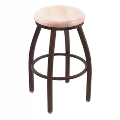 Holland Bar Stool Co. 30" Swivel Bar Stool, Brnz Finish, Nat Maple Seat