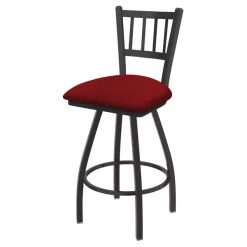 Holland Bar Stool Co. 30" Swivel Bar Stool, Pewter Finish, Graph Ruby Seat