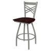Holland Bar Stool Co. 30" Swivel Bar Stool, Nickel Finish, Dark Cherry Oak Seat -Kitchen & Dining Furniture Sales Store Holland20Bar20Stool20Co X820ANDCOak
