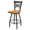 Holland Bar Stool Co. 30" Swivel Bar Stool, Black Wrinkle, Med Maple Seat -Kitchen & Dining Furniture Sales Store Holland20Bar20Stool20Co X820BWMedMpl