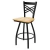 Holland Bar Stool Co. 30" Swivel Bar Stool, Black Wrinkle, Nat Oak Seat -Kitchen & Dining Furniture Sales Store Holland20Bar20Stool20Co X820BWNatOak