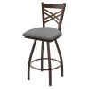 Holland Bar Stool Co. 30" Swivel Bar Stool, Brnz Finish, Canter Grey Seat