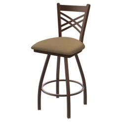 Holland Bar Stool Co. 30" Swivel Bar Stool, Brnz Finish, Canter Sand Seat