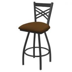 Holland Bar Stool Co. 30" Swivel Bar Stool, Pewter Finish, Canter Thatch Seat