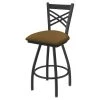 Holland Bar Stool Co. 30" Swivel Bar Stool, Pewter Finish, Canter Saddle Seat