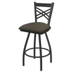 Holland Bar Stool Co. 30" Swivel Bar Stool, Pewter Finish, Graph Chalice Seat