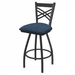 Holland Bar Stool Co. 30" Swivel Bar Stool, Pewter Finish, Rein Bay Seat