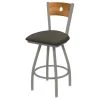 Holland Bar Stool Co. 30" Swivel Counter Stool, SS Finish, Med Back, Graph Chalice Seat