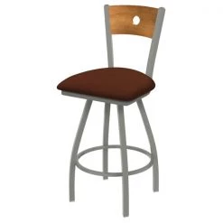 Holland Bar Stool Co. 30" Swivel Counter Stool, SS Finish, Med Back, Rein Adobe Seat