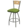 Holland Bar Stool Co. 30" Swivel Counter Stool, SS Finish, Nat Back, Canter Kiwi Green Seat -Kitchen & Dining Furniture Sales Store Holland20Bar20Stool20Co X830ANNatMplB009