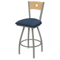 Holland Bar Stool Co. 30" Swivel Counter Stool, SS Finish, Nat Back, Rein Bay Seat