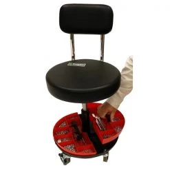 Lds Industries Mechanics Stool with Backrest and Removable Tray