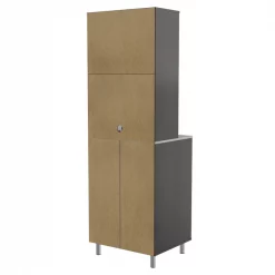 Inval Breakroom Cabinet With 4-Doors and 3-Drawers 23.62 in W x 11.89 in D x 70.87 in H in Espresso and Amber Grey -Kitchen & Dining Furniture Sales Store Inval20America20LLC ALxx3913xxBACK