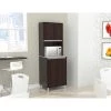 Inval Breakroom Cabinet With 4-Doors and Open Space 23.62 in W x 11.89 in D x 70.87 in H in Espresso and Amber Grey -Kitchen & Dining Furniture Sales Store Inval20America20LLC ALxx4013xxDECOxx1