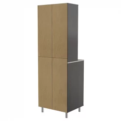 Inval Breakroom Cabinet With 4-Doors 23.62 in W x 11.89 in D x 70.87 in H in Espresso and Amber Grey -Kitchen & Dining Furniture Sales Store Inval20America20LLC ALxx4113xxBACK