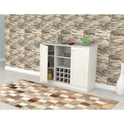 Inval Buffet Cabinet 16.5" D x 47.2" W x 31.7" H in Washed Oak