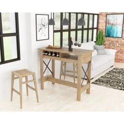 Inval Multi Purpose Pub/Home Office Table 47.2 in. W Rectangular Amaretto