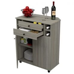 Inval Buffet Cabinet 28.89 in. W x 16.9 in. D x 35.03 in. H 2-Door in Smoke Oak -Kitchen & Dining Furniture Sales Store Inval20America20LLC GMxx1240xxDETAIL 1