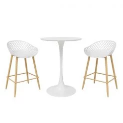 Jamesdar Kurv 3-Piece Counter Height Café Set -Kitchen & Dining Furniture Sales Store James20Dar20LLC JSET210xxWHxx22ac05