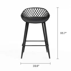 Jamesdar Kurv Black Counter Stool, PK2 -Kitchen & Dining Furniture Sales Store James20Dar20LLC JSTL237 2BKBK 4