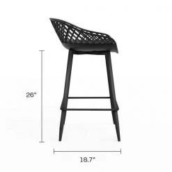 Jamesdar Kurv Black Counter Stool, PK2 -Kitchen & Dining Furniture Sales Store James20Dar20LLC JSTL237 2BKBK 5