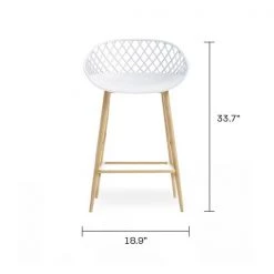 Jamesdar Kurv Counter Stool, White, PK2 -Kitchen & Dining Furniture Sales Store James20Dar20LLC JSTL237 2WH 4