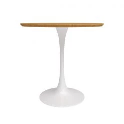 Jamesdar Kurv Café Table 31.5" Medium Oak/White Base -Kitchen & Dining Furniture Sales Store James20Dar20LLC JTAB200xxMOWHxxxx0BxxCHxx37da11