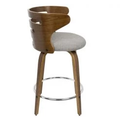 Lumisource Cosini Counter Stool in Walnut and Grey Fabric, PK 2 -Kitchen & Dining Furniture Sales Store LumiSource20LLC B24xxCOSNIRxxWLGY2xxxx4xxxxd54e63