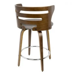Lumisource Cosini Counter Stool in Walnut and Grey Fabric, PK 2 -Kitchen & Dining Furniture Sales Store LumiSource20LLC B24xxCOSNIRxxWLGY2xxxx5xxxxb060be