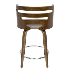 Lumisource Cosini Counter Stool in Walnut and Grey Fabric, PK 2 -Kitchen & Dining Furniture Sales Store LumiSource20LLC B24xxCOSNIRxxWLGY2xxxx6xxxxfb0933