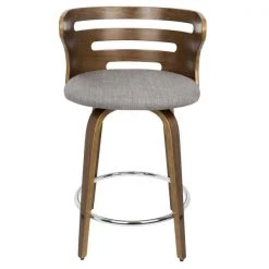 Lumisource Cosini Counter Stool in Walnut and Grey Fabric, PK 2 -Kitchen & Dining Furniture Sales Store LumiSource20LLC B24xxCOSNIRxxWLGY2xxxx7xxxx3aa3d1