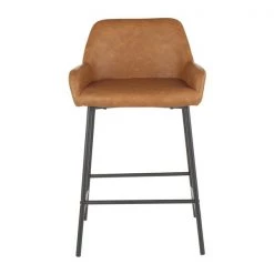 Lumisource Daniella Counter Stool in Black Metal and Camel Faux Leather, PK 2 -Kitchen & Dining Furniture Sales Store LumiSource20LLC B24xxDNLAxxBKCAM2xxxx6xxxx684f3d
