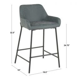 Lumisource Daniella Counter Stool in Black Metal and Espresso Faux Leather, PK 2 -Kitchen & Dining Furniture Sales Store LumiSource20LLC B24xxDNLAxxBKE2xxDIMxx057324