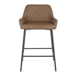 Lumisource Daniella Counter Stool in Black Metal and Espresso Faux Leather, PK 2 -Kitchen & Dining Furniture Sales Store LumiSource20LLC B24xxDNLAxxBKE2xxxx6xxxx601038