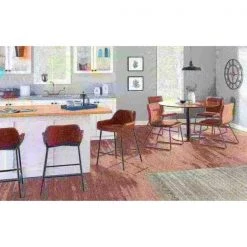 Lumisource Daniella Counter Stool in Black Metal and Espresso Faux Leather, PK 2 -Kitchen & Dining Furniture Sales Store LumiSource20LLC B24xxDNLAxxBKE2xxxx9xxxxabf61b