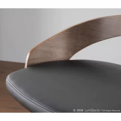 Lumisource Grotto Counter Stool with Light Grey Wood and Black Faux Leather, PK 2 -Kitchen & Dining Furniture Sales Store LumiSource20LLC B24xxGROTTORxxLGYxxBK2xxxx14xxxx08b841