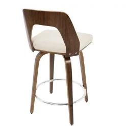 Lumisource Trilogy Counter Stool in Walnut and Cream Faux Leather, PK 2 -Kitchen & Dining Furniture Sales Store LumiSource20LLC B24xxTRILORxxWLCR2xxxx5xxxxb92f28