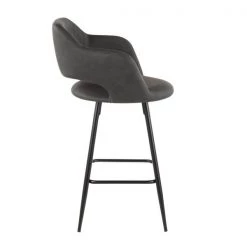 Lumisource Margarite Counter Stool in Black Metal and Grey Faux Leather, PK 2 -Kitchen & Dining Furniture Sales Store LumiSource20LLC B25xxMARGxxBKxxGY2xxxx3xxxx882985