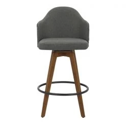 Lumisource Ahoy Counter Stool in Walnut and Grey Fabric -Kitchen & Dining Furniture Sales Store LumiSource20LLC B26xxAHOYUPxxWLGYxxxx5xxxx7df91a