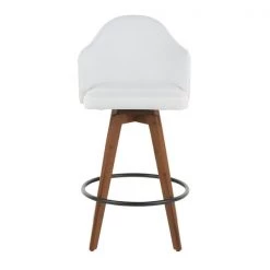 Lumisource Ahoy Counter Stool in Walnut and White Fabric with Blue Coral Design -Kitchen & Dining Furniture Sales Store LumiSource20LLC B26xxAHOYxxCORALxxWLWxxxx5xxxx5be05d