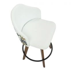 Lumisource Ahoy Counter Stool in Walnut and White Fabric with Floral Design -Kitchen & Dining Furniture Sales Store LumiSource20LLC B26xxAHOYxxFLORALxxWLWxxxx6xxxx51b1a9