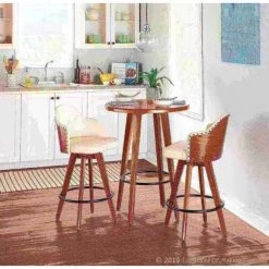 Lumisource Ahoy Counter Stool in Walnut and Cream Faux Leather -Kitchen & Dining Furniture Sales Store LumiSource20LLC B26xxAHOYxxWLxxCRxxxx10xxxxae319a