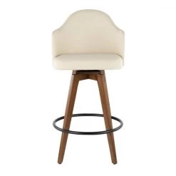Lumisource Ahoy Counter Stool in Walnut and Cream Faux Leather -Kitchen & Dining Furniture Sales Store LumiSource20LLC B26xxAHOYxxWLxxCRxxxx5xxxx9a9747