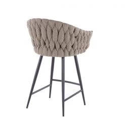 Lumisource Braided Matisse Counter Stool in Cream Faux Leather and Grey Fabric -Kitchen & Dining Furniture Sales Store LumiSource20LLC B26xxBRAIDMATxxBKGYCRxxxx3xxxx61cd45