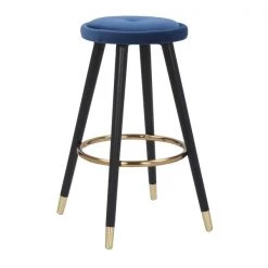 Lumisource Cavalier Counter Stool in Black Wood, Blue Velvet and Gold, PK 2 -Kitchen & Dining Furniture Sales Store LumiSource20LLC B26xxCAVLERxxBKVBU2xxxx2xxxxb62909