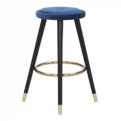 Lumisource Cavalier Counter Stool in Black Wood, Blue Velvet and Gold, PK 2 -Kitchen & Dining Furniture Sales Store LumiSource20LLC B26xxCAVLERxxBKVBU2xxxx3xxxx3a89c7