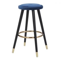 Lumisource Cavalier Counter Stool in Black Wood, Blue Velvet and Gold, PK 2 -Kitchen & Dining Furniture Sales Store LumiSource20LLC B26xxCAVLERxxBKVBU2xxxx4xxxx99e189