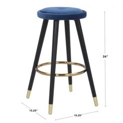 Lumisource Cavalier Counter Stool in Black Wood, Green Velvet and Gold, PK 2 -Kitchen & Dining Furniture Sales Store LumiSource20LLC B26xxCAVLERxxBKVGN2xxDIMxxc717e1