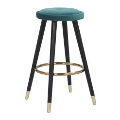 Lumisource Cavalier Counter Stool in Black Wood, Green Velvet and Gold, PK 2 -Kitchen & Dining Furniture Sales Store LumiSource20LLC B26xxCAVLERxxBKVGN2xxxx2xxxxc2c5e9